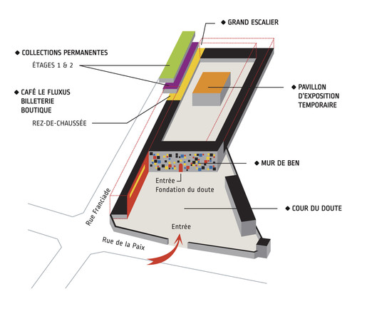 plan des espaces de la Fondation du doute